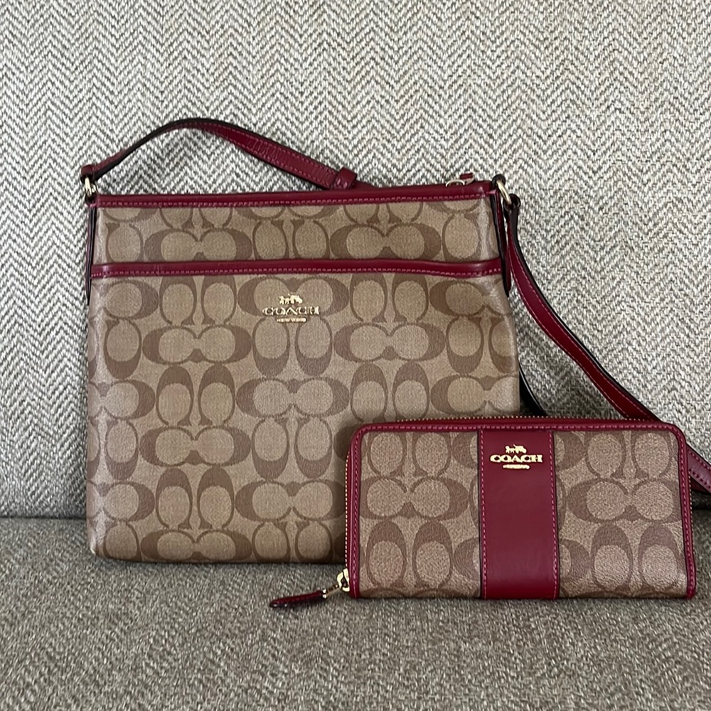 Coach crossbody and matching wallet set